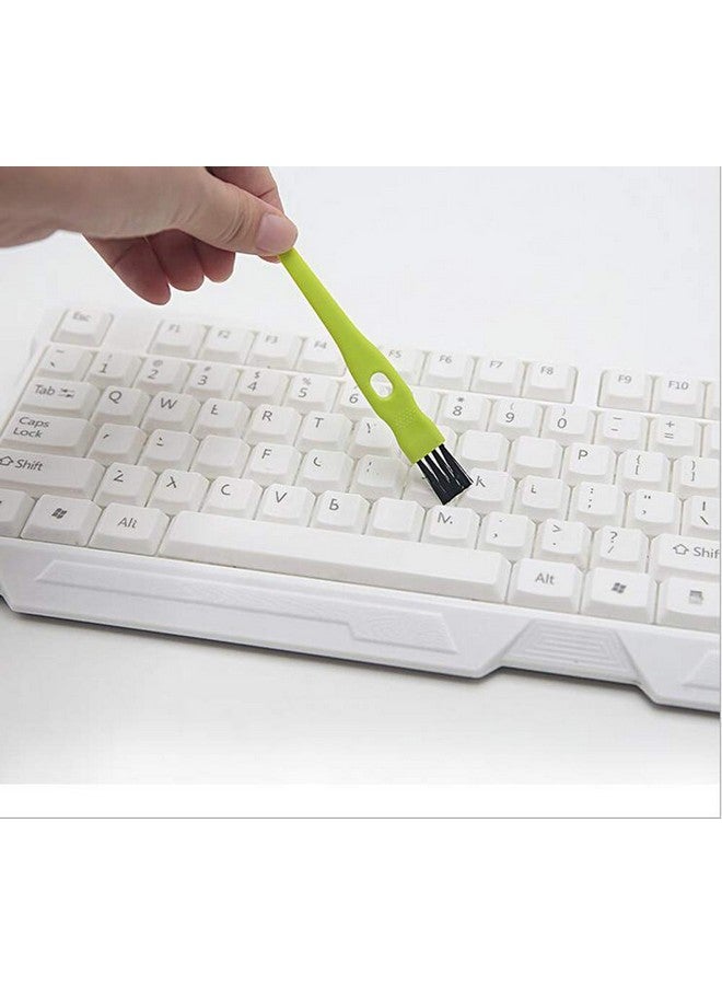 vipolish 20 Pcs 11CM/4.33 Inch Green Plastic Handle Mini Dust Removal Brush Nylon Hair Brush Computer Keyboard Cleaning Small Brush Lamp Humidifier Clean Rag for Home Office Use - Image 2