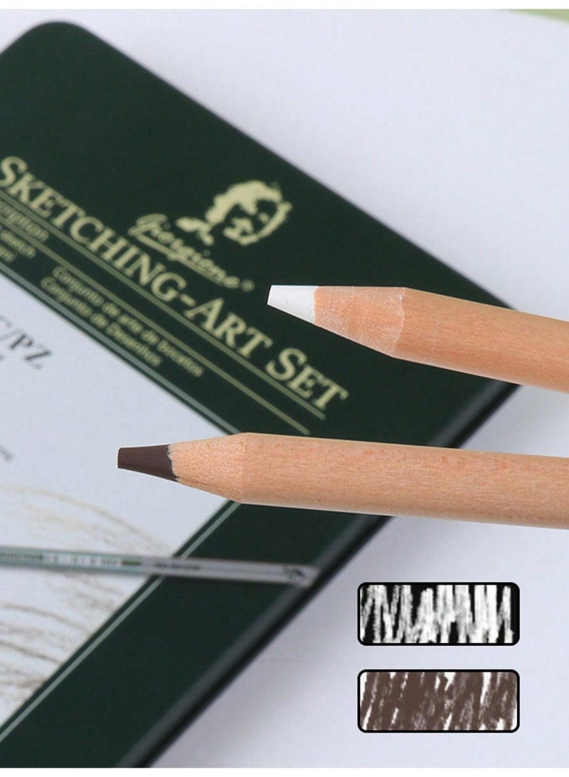 Generic Professional Sketch Pencil Set – 10/19/27pcs Art Supplies Kit with Graphite & Charcoal Pencils, Eraser, Sharpener | Portable Metal Case | Ideal for Students, Beginners & Artists | Perfect for Drawing, Sketching & Gifting  - Image 5