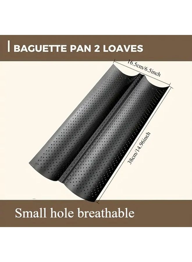 Black French Baguette Pan Perforated Mold Moisture Proof Cloth 250C Heat Resistant - Image 3