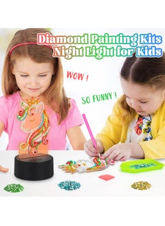 SYOSI Unicorn Diamond Painting Night Light Led Night Lights Diy Full Drill Crystal Unicorn Diamond Drawing Kits Children Bedside Lamp For Home Decoration Kid Craft Toy For 3 4 5 6 7 Year Old Girl Gifts  - Image 4