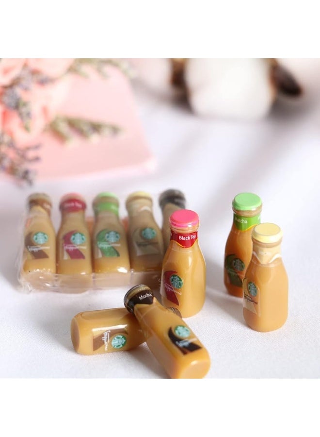 SXFSE Dollhouse Decoration Accessories, 1:12 Dollhouse Ornament 5 Pcs Mini Bottled Coffee Drink Set - Image 1