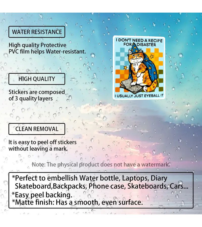 Funny Orange Cat Sticker Decal For Cat Lovers 1pc - Image 5