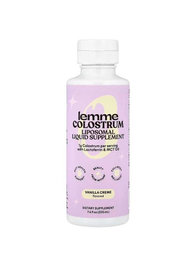 Lemme Colostrum, Liposomal Liquid Supplement, Vanilla Creme, 7.6 fl oz (225 ml) - Image 1