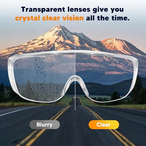 SATTRON Clear Safety Glasses Over Eyeglasses 12 PACK ANSI Z87.1 Impact Resistant Wide Vision Fits Over Most Prescription Glasses Dust/Chemical Splash Proof Lightweight Protective Eyewear for Men Women - Image 5