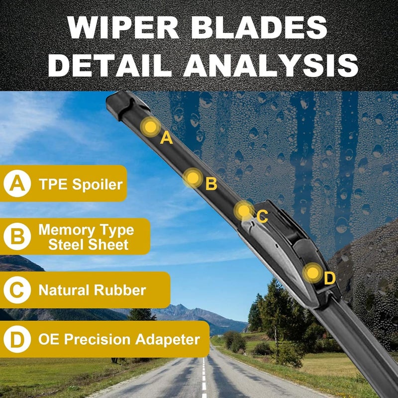 MODIGT Premium U/J Hook Windshield Wiper Blades for Jeep Wrangler - Image 2
