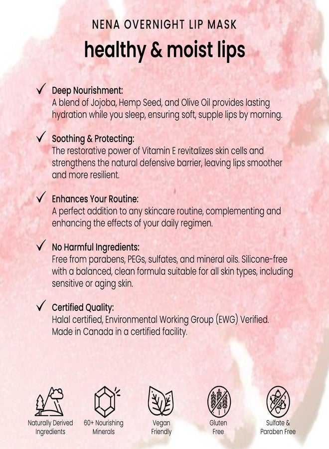 NENA Skincare Overnight Lip Mask - Lip Mask for Women - Deeply Hydrates with Natural Minerals, Nourishing Oils and Butters - Non-Sticky - 0.5 oz. - Image 4