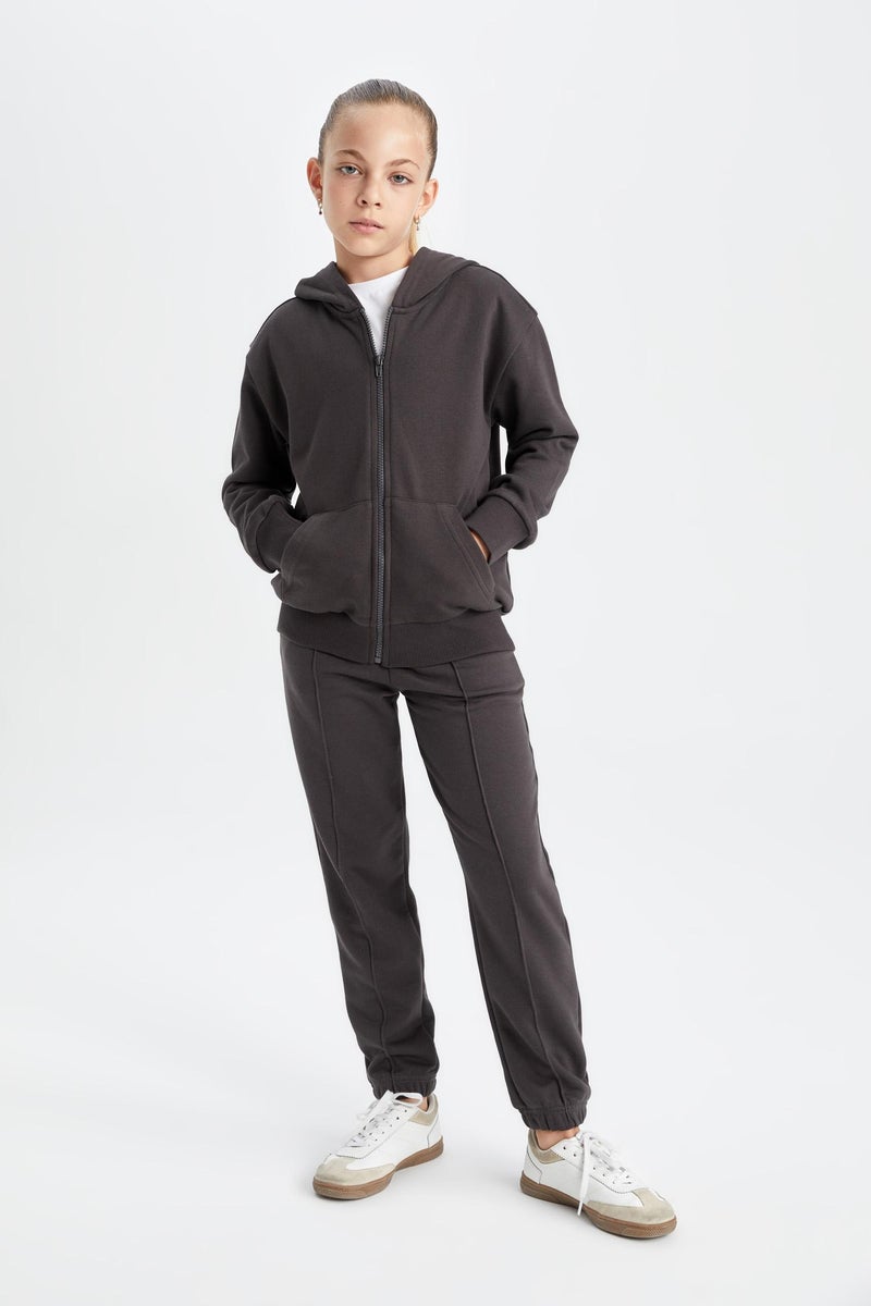 DeFacto Girl Basic Hooded Zippered School Cardigan - Image 4