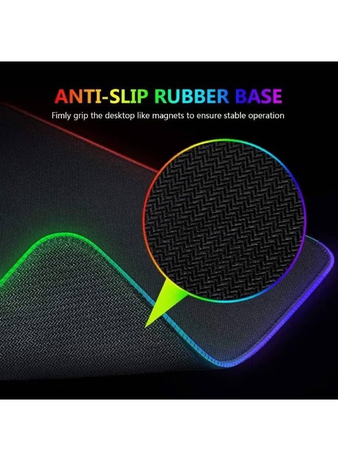 RGB LED Soft Gaming Mouse Pad – Large Size with Wrist Support – Ergonomic Gel Cushion - Image 2
