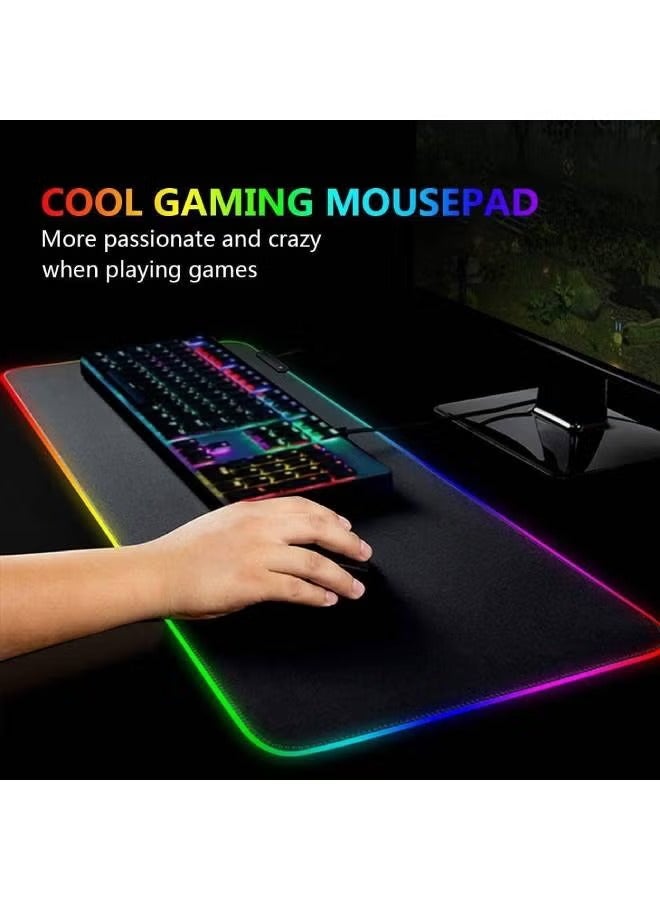 RGB LED Soft Gaming Mouse Pad – Large Size with Wrist Support – Ergonomic Gel Cushion - Image 4