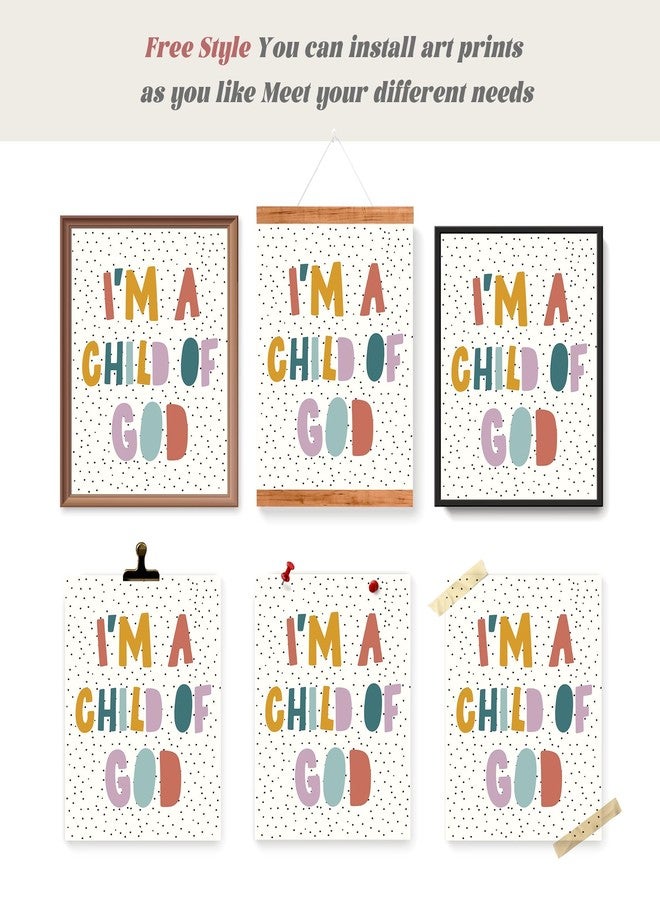 LARTSFRO Jesus Loves me Wall Art Decor Posters Prints, Inspirational Bible Verses Room Bedroom Bathroom Playroom Dorm Wall Art Decor Aesthetic for Nursery Baby Kids Teen Girls Gifts, Christian Classroom Wall Decor, 10x8 Inch Set of 4 Pcs Christian Pictures (UNFRAMED) - Image 4