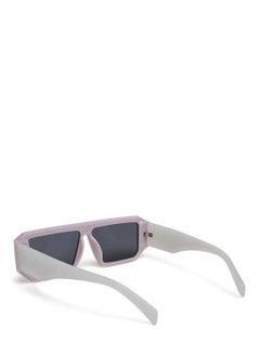 London Rag Flat Bridge Rectangular Sunglasses in Jelly White  - Image 3