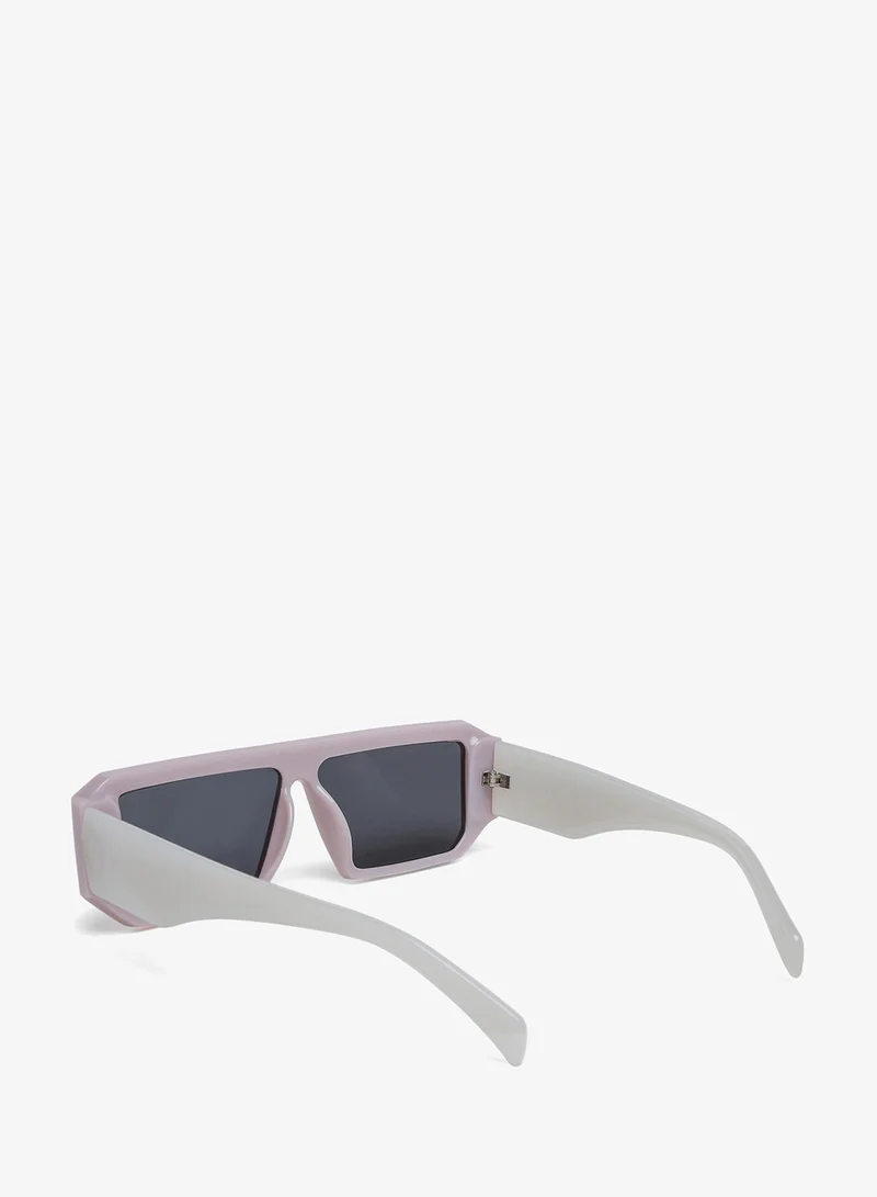 London Rag Jelly White Flat Bridge Rectangular Sunglasses in Jelly White for Women | Best Price UAE