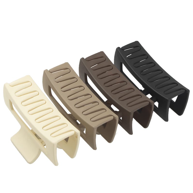 Xpandio Hair Clutcher Pack Of 4 Pcs Hair Clips For Women Fashion Acrylic Matte Finish Stylish Claw Clips Hair Accessories For Girls Multicolor - Image 1