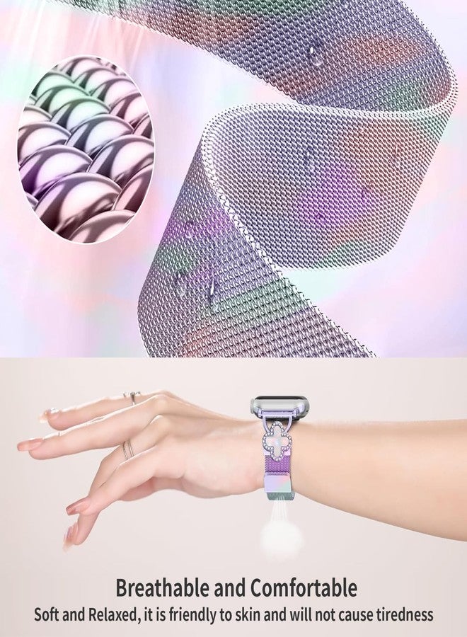 Joyozy Slim Metal Band Compatible with Apple Watch Band 38mm 40mm 41mm 42mm 44mm 45mm 49mm Skinny Magnetic Strap with Bling Charms, Cute Stainless Steel Band, Dressy Thin iWatch Bracelet for Women - Image 5