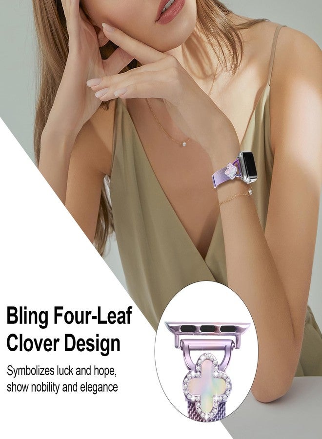 Joyozy Slim Metal Band Compatible with Apple Watch Band 38mm 40mm 41mm 42mm 44mm 45mm 49mm Skinny Magnetic Strap with Bling Charms, Cute Stainless Steel Band, Dressy Thin iWatch Bracelet for Women - Image 2