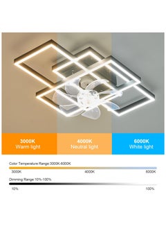 Ganeed Ganeed Ceiling Fans with Light Small Black Ceiling Fan Light Fixture LED Ceiling Lighting Indoor for Bedroom Kitchen  - Image 3