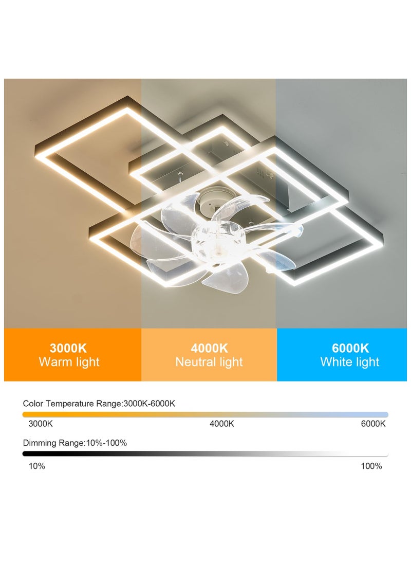 Ganeed Ganeed Ceiling Fans with Light Small Black Ceiling Fan Light Fixture LED Ceiling Lighting Indoor for Bedroom Kitchen  - Image 3