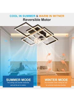 Ganeed Ganeed Ceiling Fans with Light Small Black Ceiling Fan Light Fixture LED Ceiling Lighting Indoor for Bedroom Kitchen  - Image 4