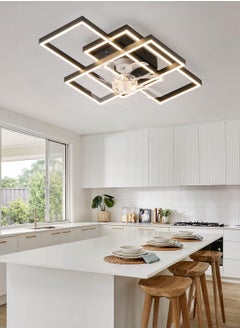 Ganeed Ganeed Ceiling Fans with Light Small Black Ceiling Fan Light Fixture LED Ceiling Lighting Indoor for Bedroom Kitchen  - Image 1