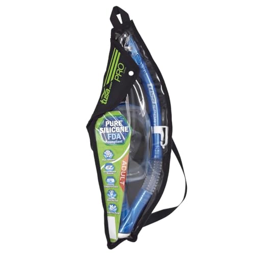 TUSA Sport Adult Imprex 3D Purge Mask and Dry Snorkel Combo, Fishtail Blue (w/Reusable Bag), UC-3325P-FB - Image 4