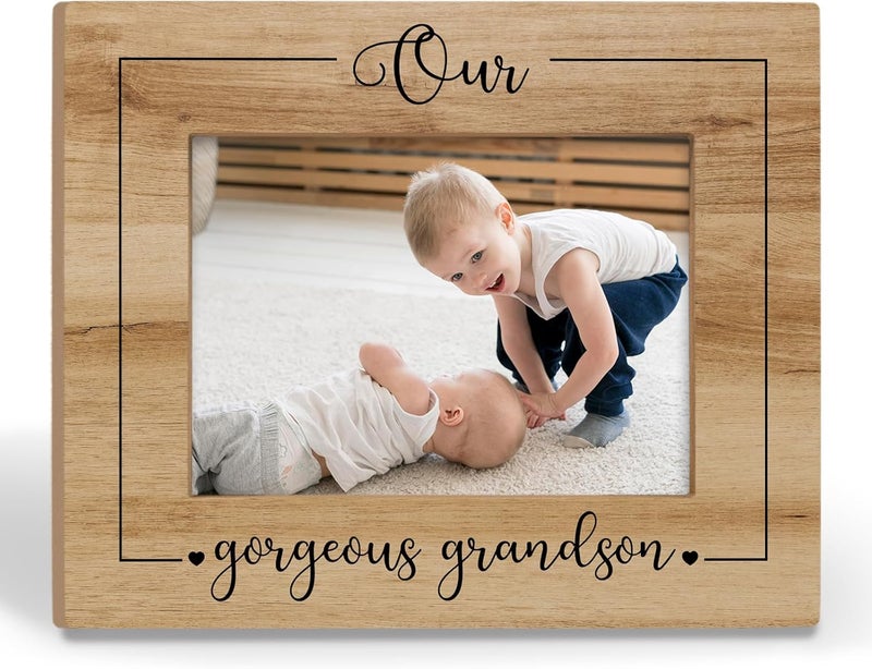 BCUANGD Grandson Picture Frames  Grandson Gifts from Grandma  Grandparents 5x7 Photo Frame for Christmas  Birthday - Image 1