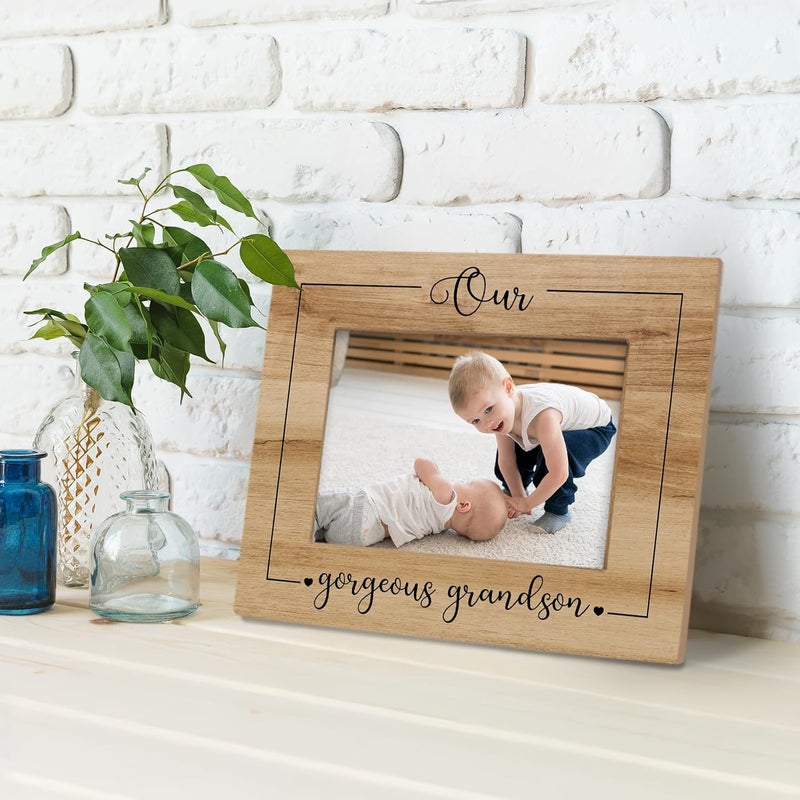 BCUANGD Grandson Picture Frames  Grandson Gifts from Grandma  Grandparents 5x7 Photo Frame for Christmas  Birthday - Image 4