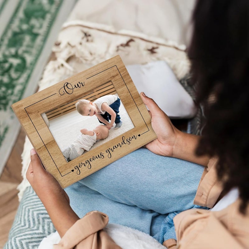 BCUANGD Grandson Picture Frames  Grandson Gifts from Grandma  Grandparents 5x7 Photo Frame for Christmas  Birthday - Image 3