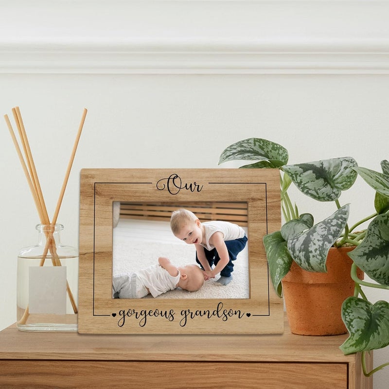BCUANGD Grandson Picture Frames  Grandson Gifts from Grandma  Grandparents 5x7 Photo Frame for Christmas  Birthday - Image 2