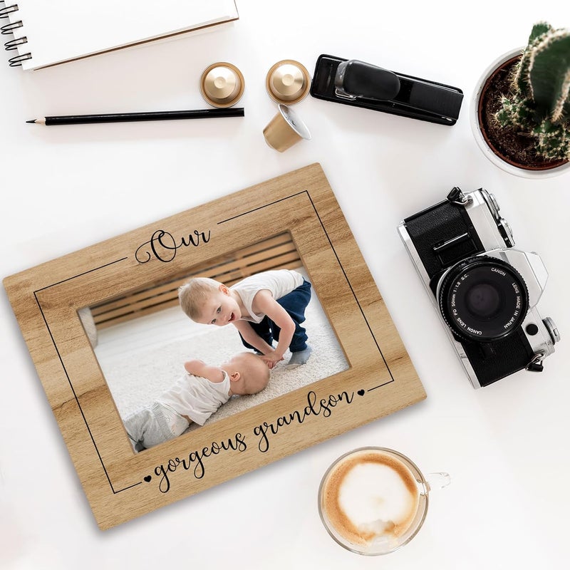 BCUANGD Grandson Picture Frames  Grandson Gifts from Grandma  Grandparents 5x7 Photo Frame for Christmas  Birthday - Image 5
