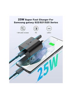 IBERLS 25W Charger Type C Fast for Samsung Galaxy S24, S23, S22, S22 Ultra, S22+, S21, S20, A15, A25, A35, A55 5G, A05, A54, A53, A34, A32 TAB,USB C Super Fast Charger Adapter with 1.5m USB C Charging Cable  - Image 2