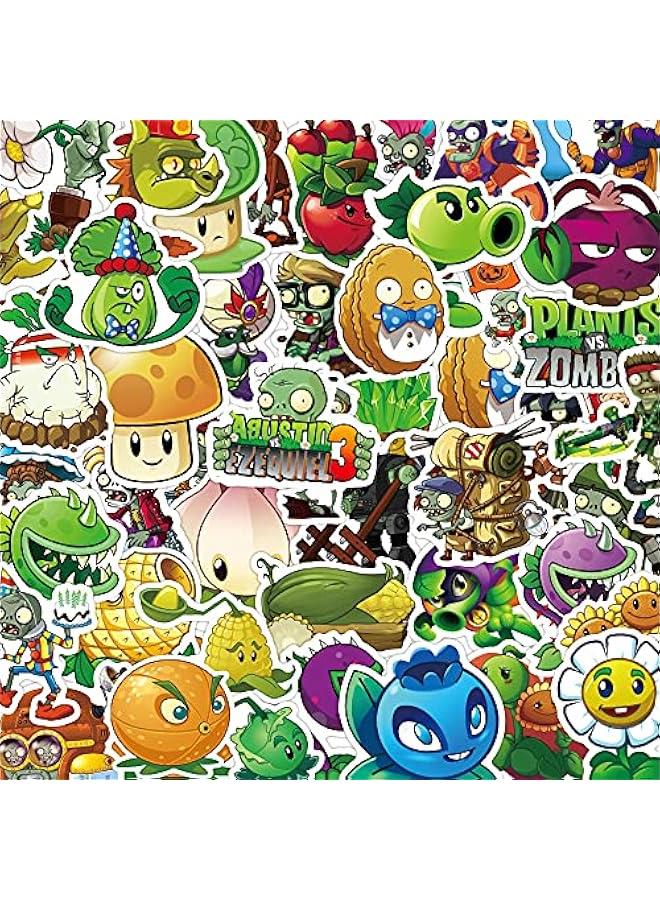 Blover PVZ Plush Figures Set - Zombie Plant Plush Toy, 50pcs Stickers Included
