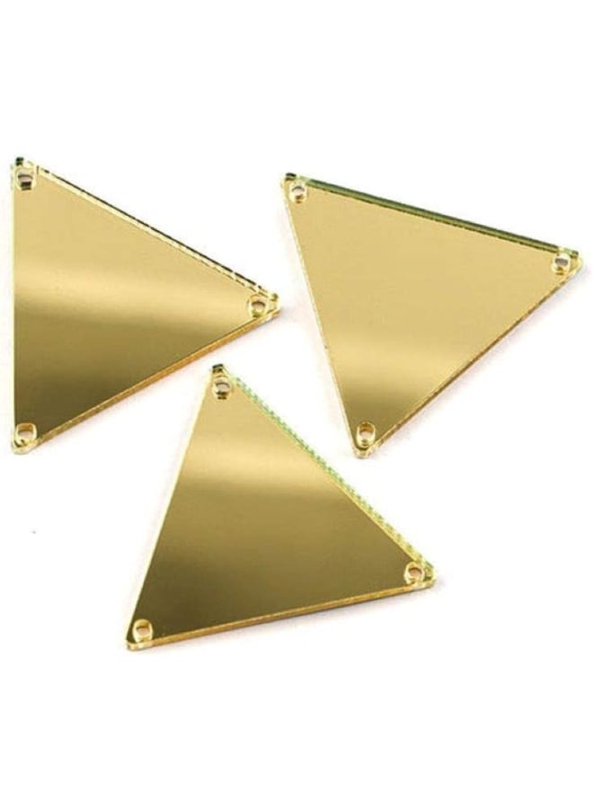 50 Pieces Gold Sew on Mirror Rhinestones Acrylic Sew on Mirrored Beads for Suits Dress Costume Accessories (Gold)  - Image 2