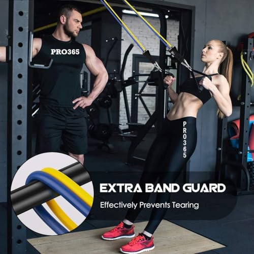 PRO365 11 in 1 Resistance Band Kit for Home Exercises, Stretching, Toning Tube Kit with Foam Handles, Door Anchor (Ankle Strap, Carrying Bag, Exercise Manual Included) - Image 5
