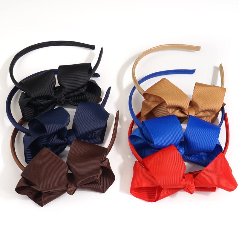 DED 16 Pack Hair Bows Plastic Hair Headband Grosgrain Ribbon Headbands Hair Hoops Hair Accessories for Baby Girls Kid - Image 3