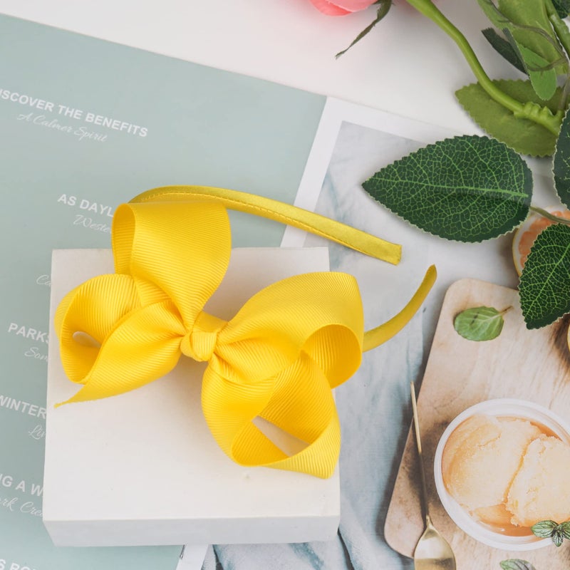 DED 16 Pack Hair Bows Plastic Hair Headband Grosgrain Ribbon Headbands Hair Hoops Hair Accessories for Baby Girls Kid - Image 4