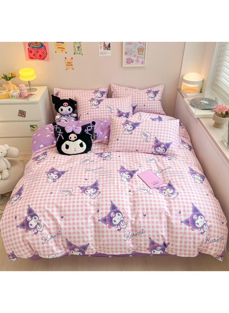 general 4-Piece Kuromi Cotton Comfortable Set Bed Sheet Set Children'S Day Gift Birthday Gift 200X230cm - Image 1