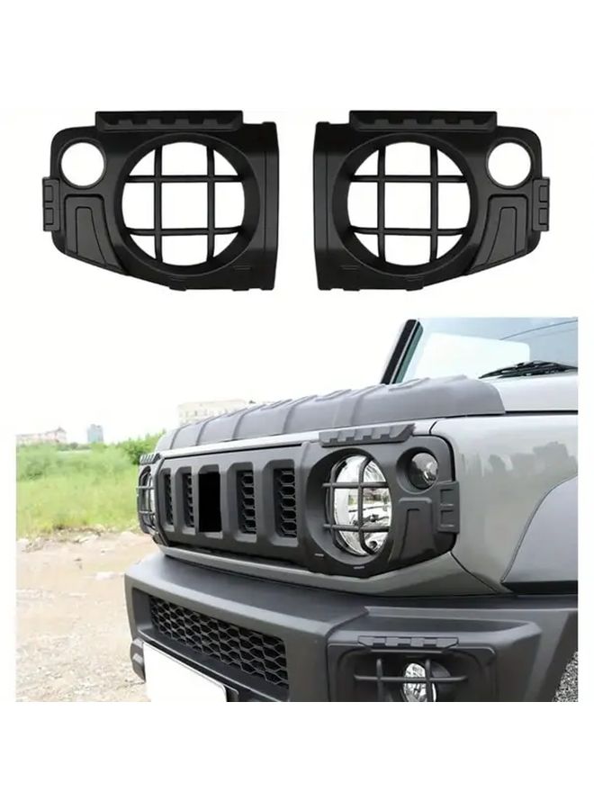 Matt Black ABS 2pc Headlight Protection Trim Cover for Suzuki Jimny 5 Door 2023 2024 - Image 1