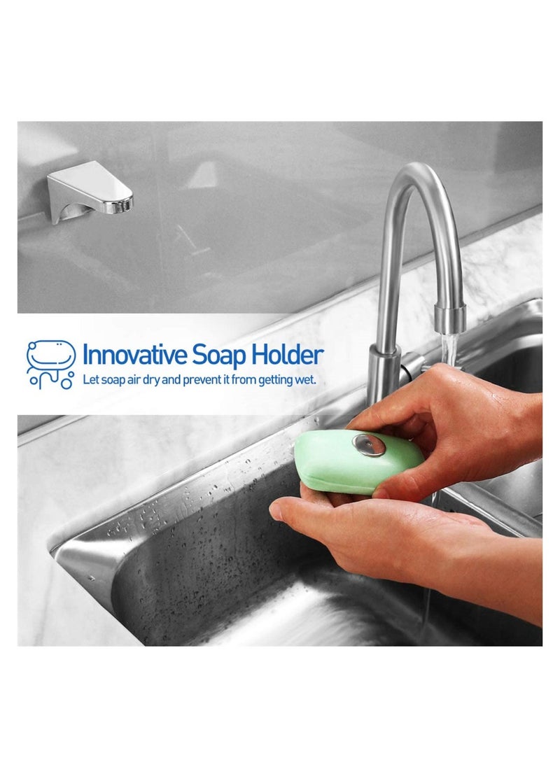 SYOSI - 3pcs Magnetic Soap Dish Rack Soap Drain Rack Strong Suction Wall Mounted Magnetic Soap Dispenser Storage Rack Soap Container for Bathroom Kitchen Home - Image 1