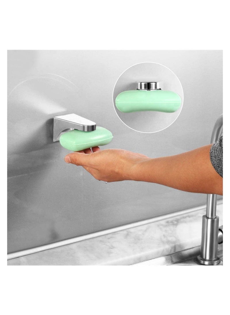 SYOSI - 3pcs Magnetic Soap Dish Rack Soap Drain Rack Strong Suction Wall Mounted Magnetic Soap Dispenser Storage Rack Soap Container for Bathroom Kitchen Home - Image 1