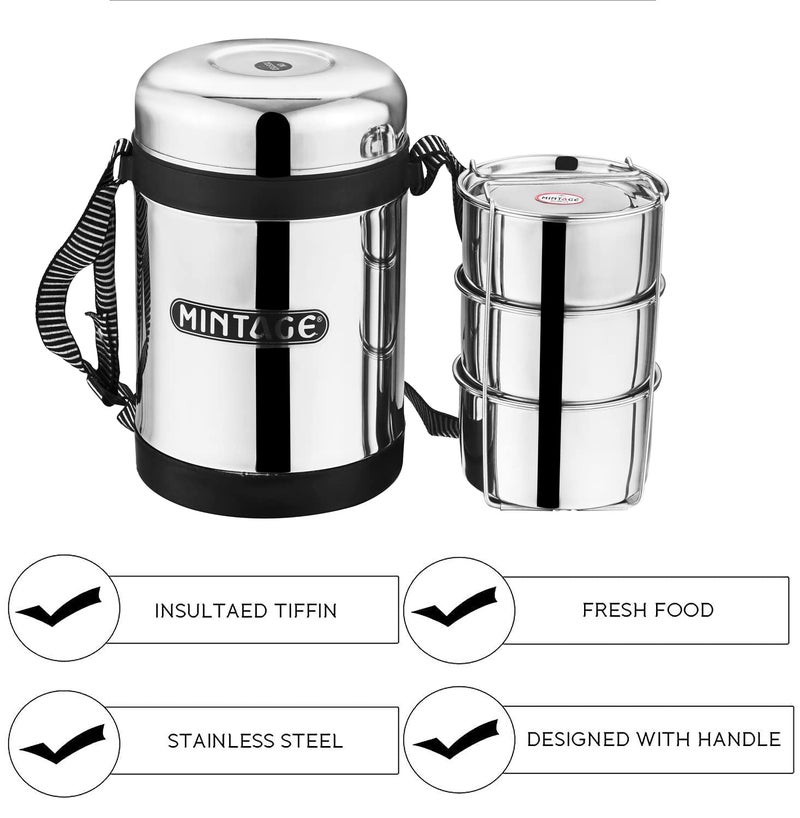 Mintage Stainless Steel Lunch Box GLOBUS 35+Years of Innovation and Quality (Lunch Box Globus, Lunch Box 3c) - Image 3