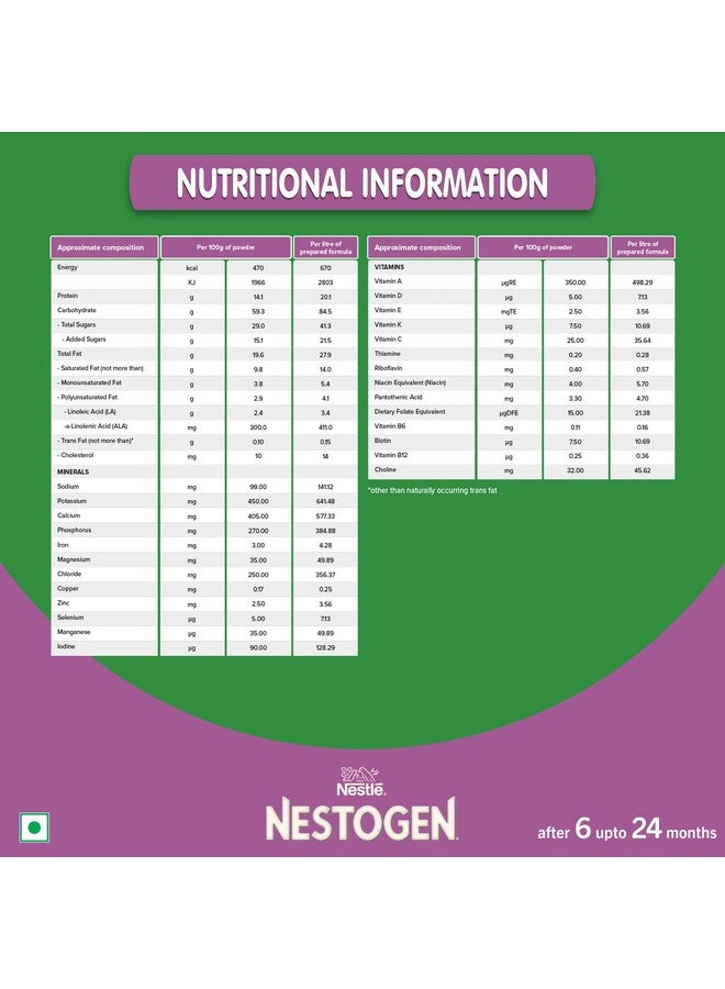 Nestogen نستوجين 2 تركيبة متابعة للأطفال من 6 أشهر فما فوق، كالسيوم وفوسفور، علبة 400 جرام - Image 4
