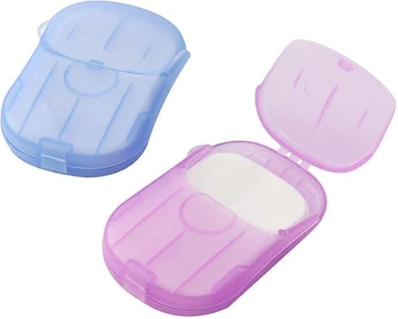 Portable Soap Box (2 Pieces), Mini Soap Chip Box for Hand Washing Travel (Multicolor)