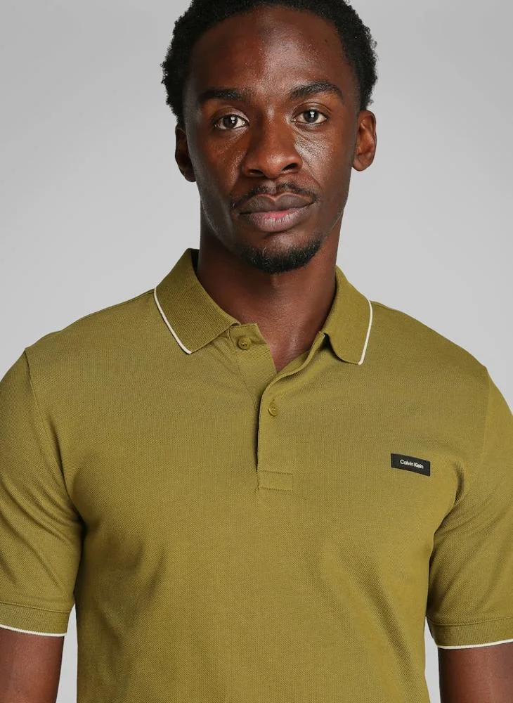 CALVIN KLEIN Slim Stretch Cotton Pique Polo
