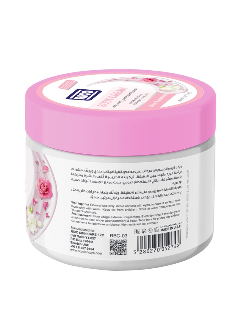 RICO SKINCARE Moisturizing Body Cream for Dry Skin with Glycerine, Vitamin E, Dimethicone, Rose & Jasmine, 360ml, All Skin Types - Image 3