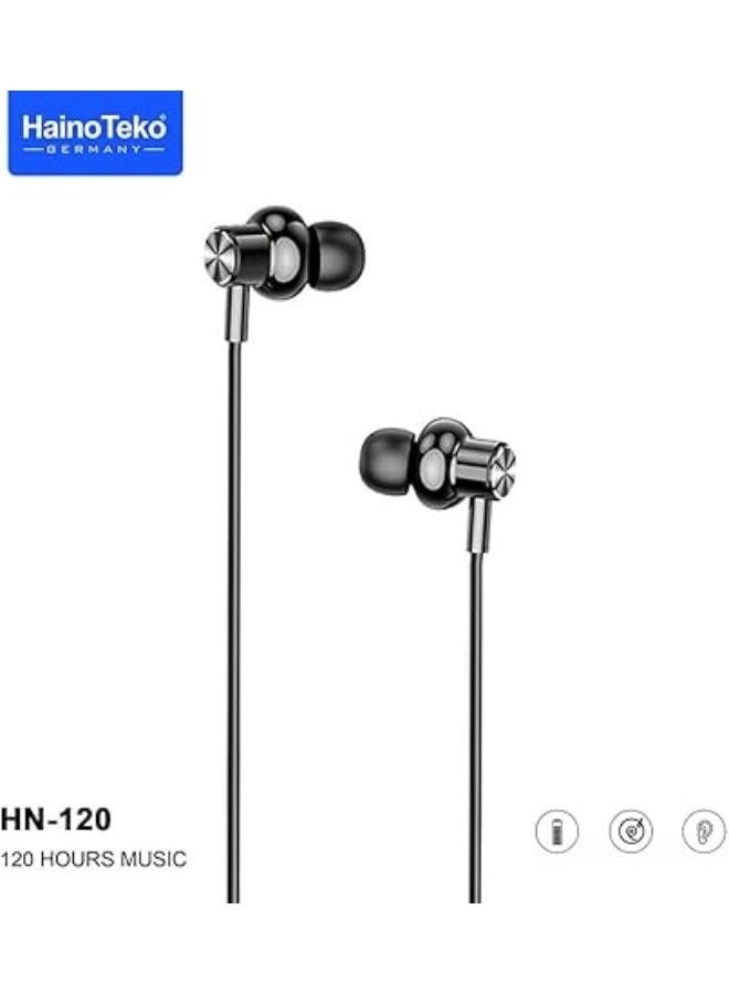 Haino Teko Haino Teko HN120 Bluetooth Neck Band 120 Hours Music With High Bass Sound Quality Super Clear Mic and Support TF Card Black - Image 3