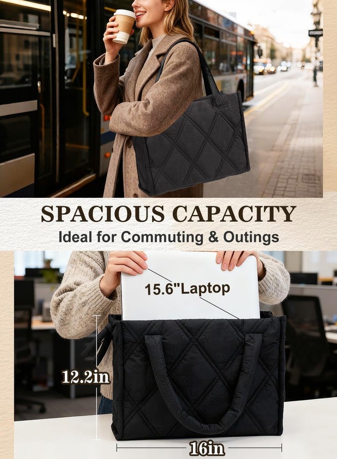 Apipi Lightweight Work Tote with Multiple Compartments - 12" x 16" Puffer Tote Bag for Women, Gifts for Teachers/Nurse - Image 5