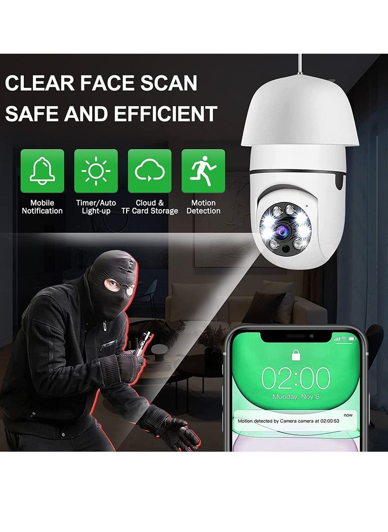 Generic 360 Degree Security Cameras Wireless Outdoor, 2.4GHz & 5G WiFi Light Bulb Camera, 1080p Wireless Cameras for Home Security,  - Image 4