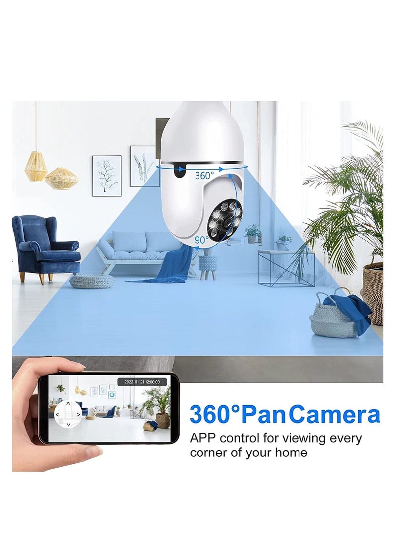 Generic 360 Degree Security Cameras Wireless Outdoor, 2.4GHz & 5G WiFi Light Bulb Camera, 1080p Wireless Cameras for Home Security,  - Image 2
