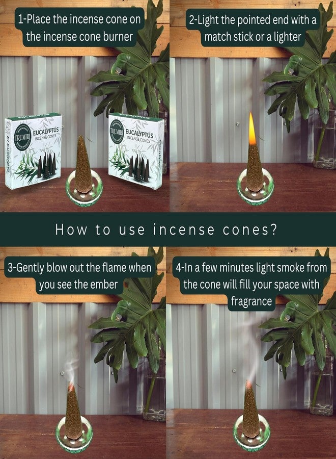 TRUMIRI Eucalyptus Incense Cones - Total 20 Cone Incense - Dual Pack of 10 Insence Cones - Incense Cones Scented - Cone Incense Scents - Insense Cones - Incent Cone - Image 4