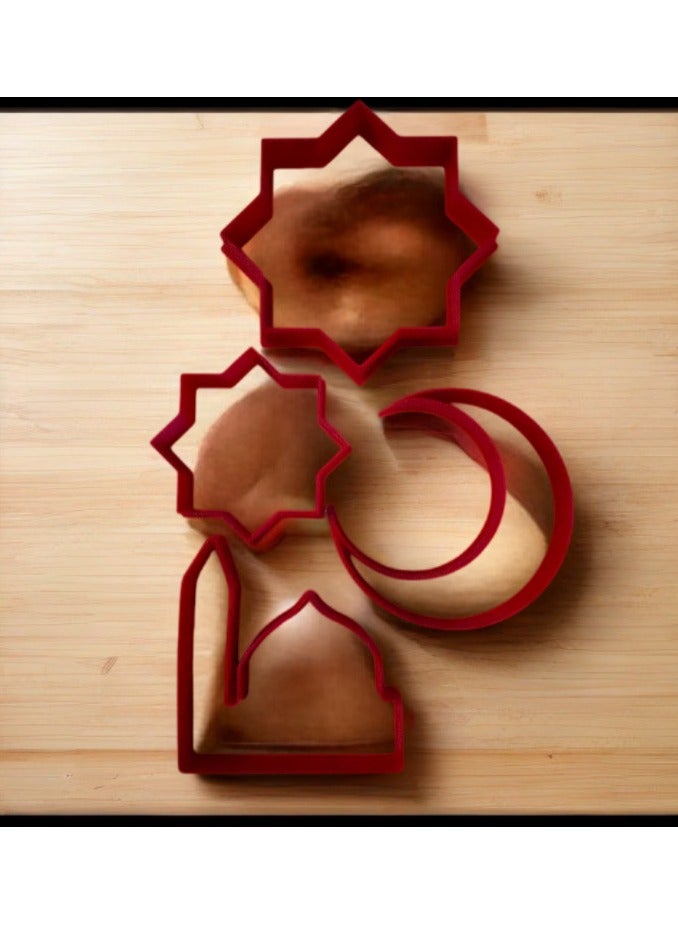 hearth Ramadan or Eid Cookie Cutters Set, 4 Pcs 3D Islamic Ramadan Cookie Cutters. - Image 3